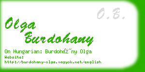 olga burdohany business card